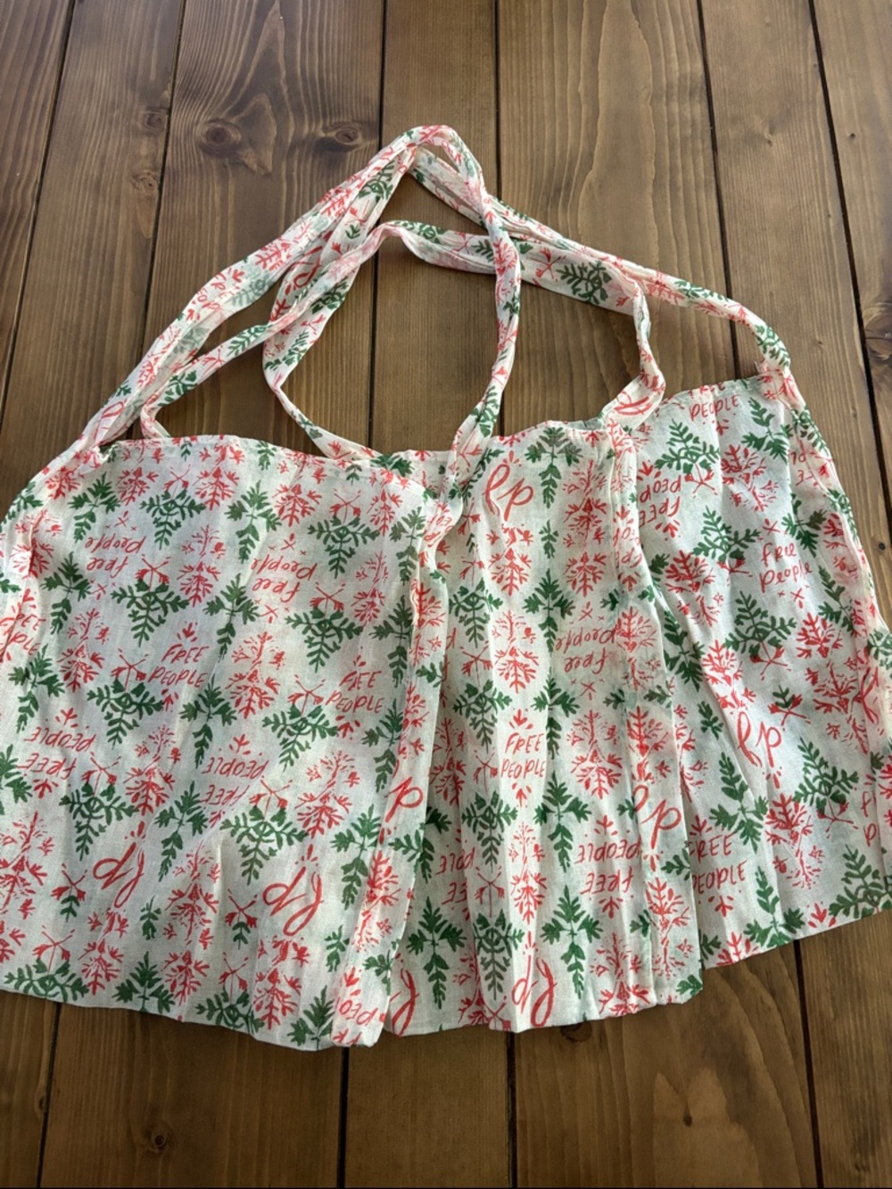 Free People 3 new bags christmas  Floral Cotton Tote Bag in White, Green & Red